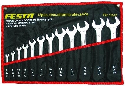 Set ploščatih viličastih ključev 6–32 mm, 12 delov FESTA