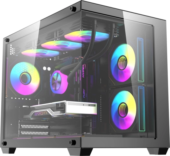 Računalniško ohišje DarkFlash B275 Pro črno s 6 ventilatorji