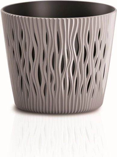 Cvetlični lonec Sandy Round z vložkom 26,2 cm moka