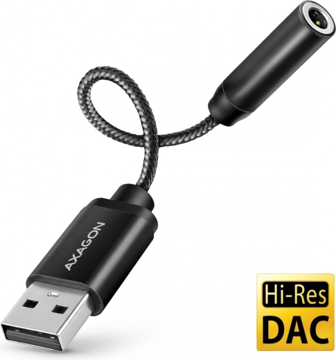 AXAGON Hi-Res USB-A zvočna kartica z DAC 32 bit / 384 kHz, 3,5 mm jack