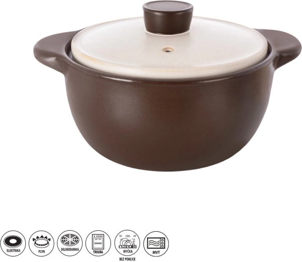 Ognjevzdržen keramični lonec s pokrovom 4,8 l