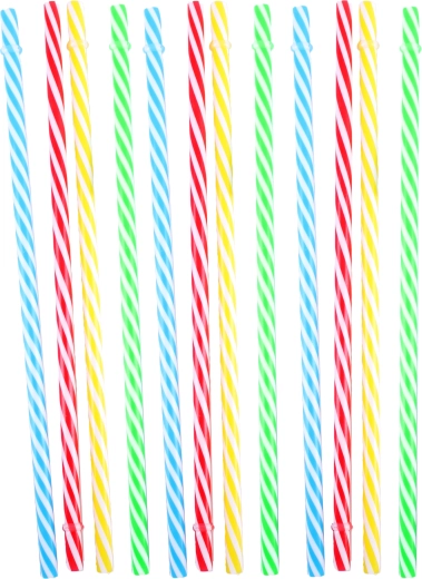 Reusable plastic straws, 12 pcs