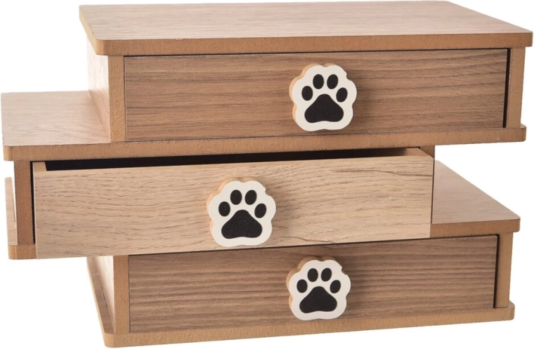 Leseni organizator s 3 predali Lovely Cat