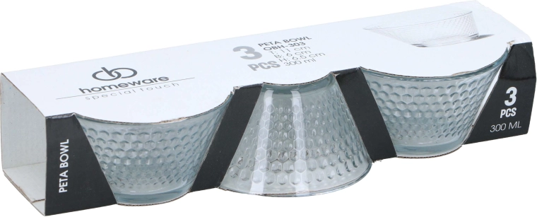 Set steklenih skled Peta 300 ml, 3 kosi