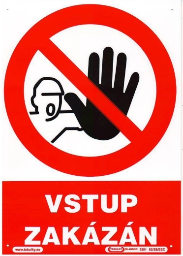 Varnostna tabla Vstop prepovedan A4 plast