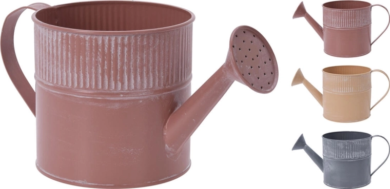 Dekorativen cvetlični lonec v obliki zalivalke, kovinski, 13 × 12 cm