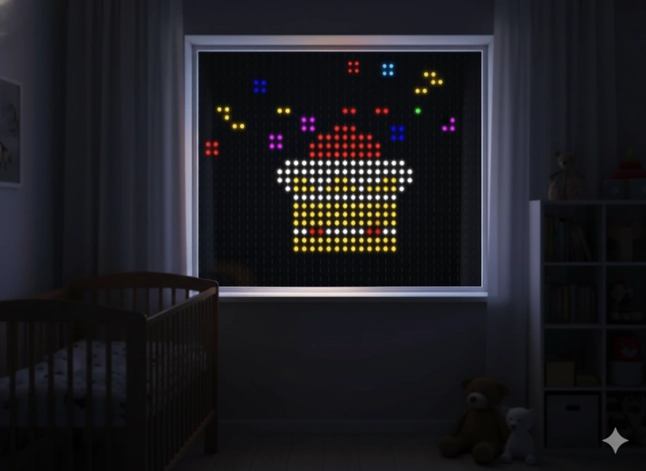 Pametna LED svetlobna zavesa 400 RGB multicolor 2 × 2 m z daljinskim upravljalnikom za notranjo in zunanjo uporabo