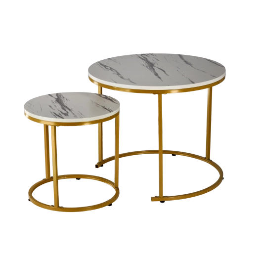 Eleganten marmornat videz in zlata konstrukcija