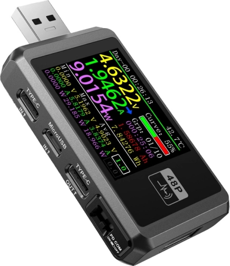 FNIRSI FNB48P tester USB priključkov črn