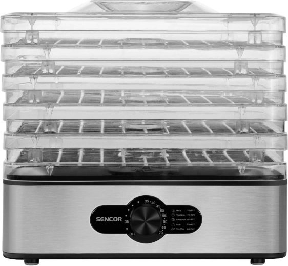 Five transparent drying trays