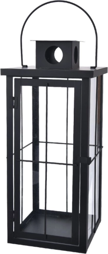 Kovinska lanterna črna 20 × 20 × 45 cm