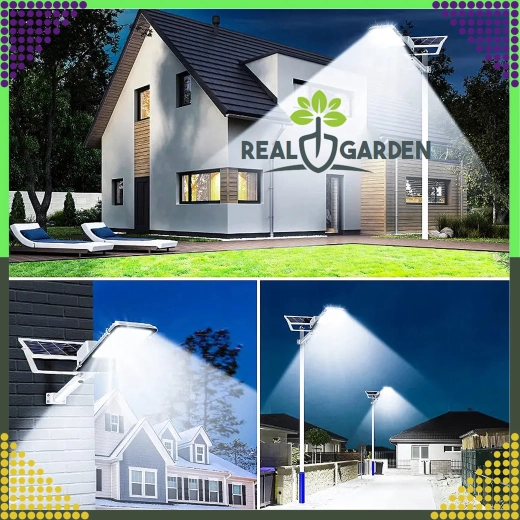 Vrtna sončna svetilka na steber 50 W, 100 LED