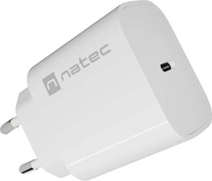 Natec Ribera omrežni polnilnik USB‑C 20 W bel