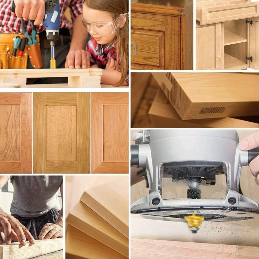 Komplet profilnih rezkarjev za les, 12 delov v lesenem zaboju