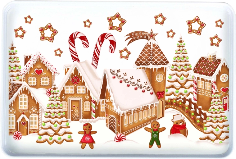 TORO Serving Tray with Gingerbread Village Design 40 × 27 cm