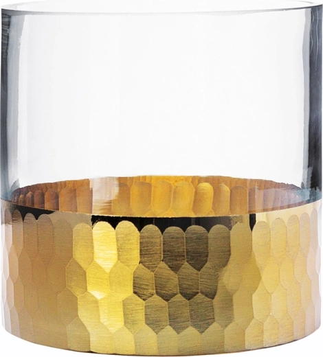 Steklena vaza in svečnik Golden honey 12 cm