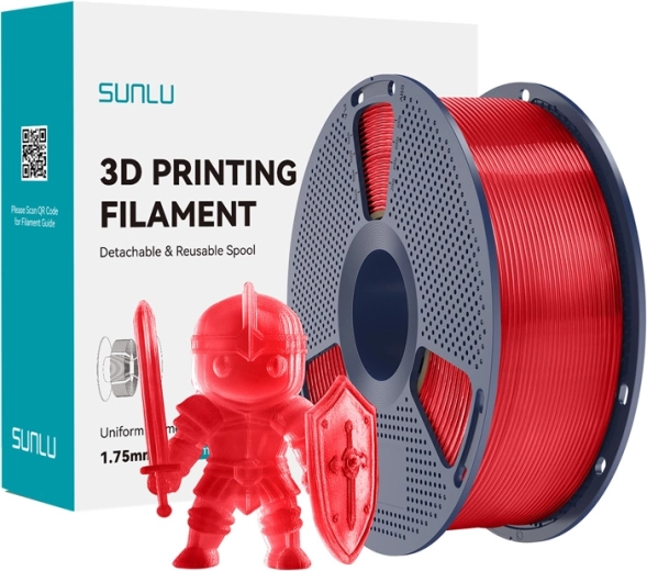 Sunlu PLA+ filament 1,75 mm – prosojno rdeča