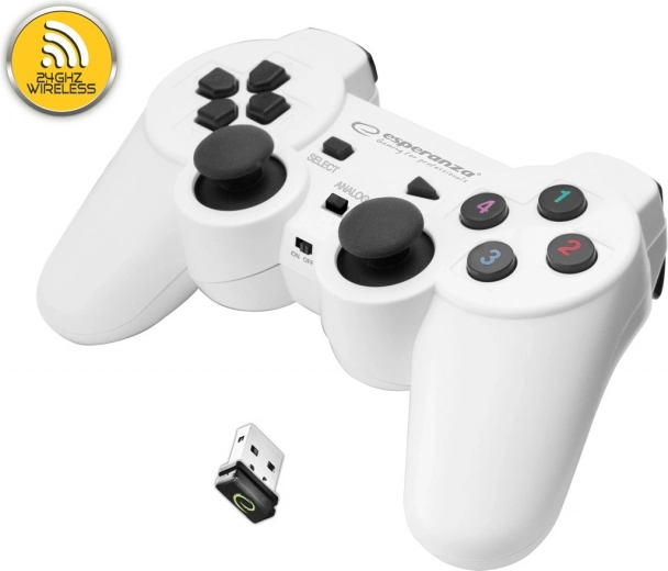 Brezžični gamepad Esperanza za PC in PS3 (bel)