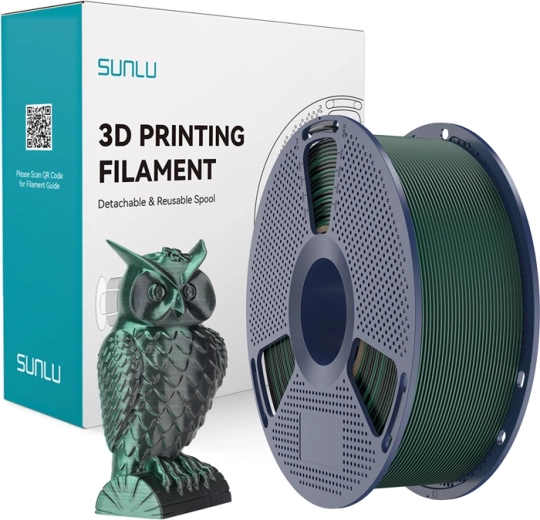 Sunlu PLA+ Silk dvobarvni filament črna/zelena