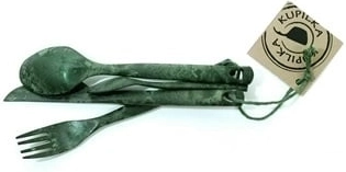 Kupilka jedilni pribor set – vilice, nož, žlica in čajna žlička, zelen