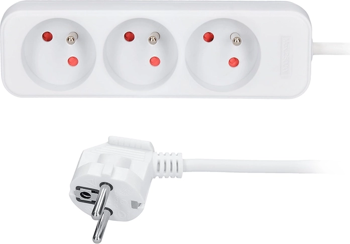 Solight extension lead with 3 sockets, 7 m, white