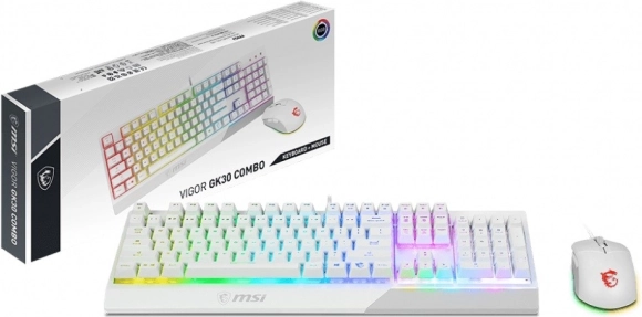 Igralni komplet Vigor GK30 bela tipkovnica in miška