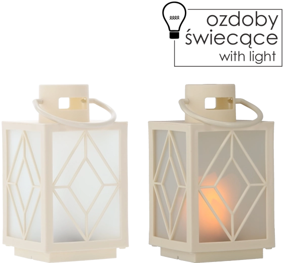 Božični LED lampijon bel 11 × 11 × 20,5 cm