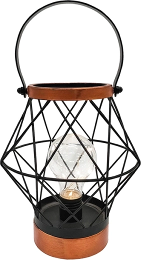Solight okrasna kovinska laterna z mikro LED »žarnico«, topla bela, 20 cm