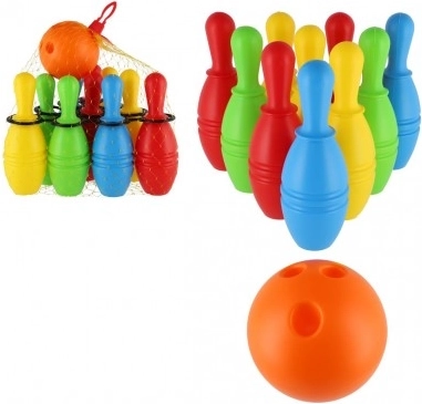 Plastični keglji za bowling 21 cm – komplet 10 kosov v mreži