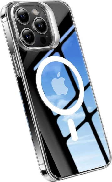 Ovitek TORRAS UPRO Lstand Clear‑Mag za iPhone 15 Pro – prozoren