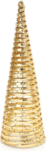 Golden Illuminated Christmas Cone Tree 40 cm, 30 LEDs