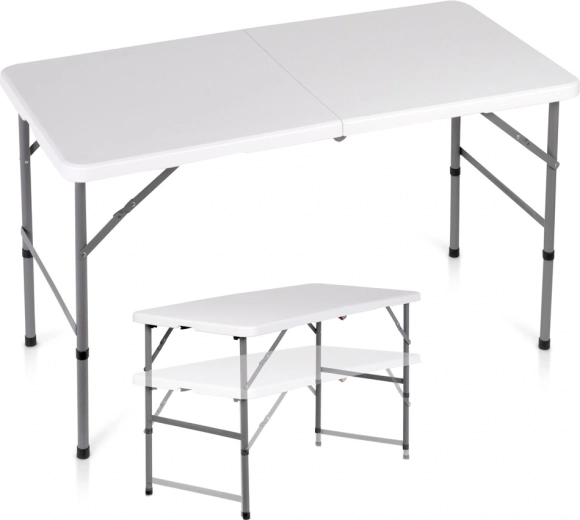 Zložljiva catering miza Vilde 2v1 bela 120 × 60 cm, višina 49/73,5 cm