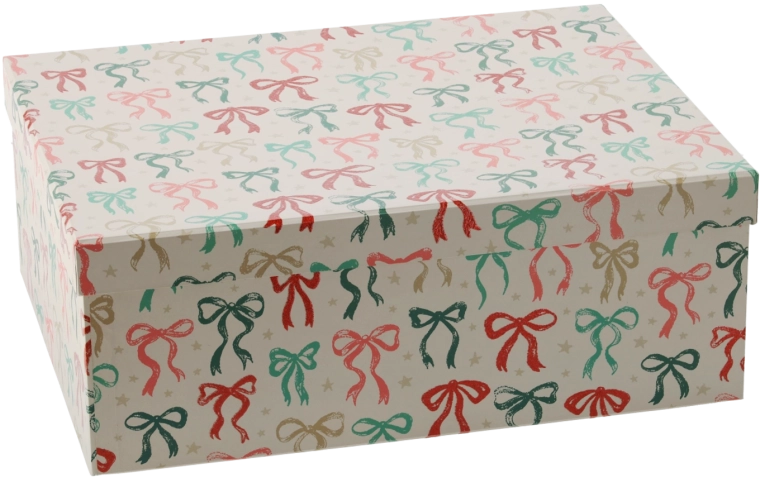 Darilna božična škatla s pentljo 35 × 26 × 13,5 cm