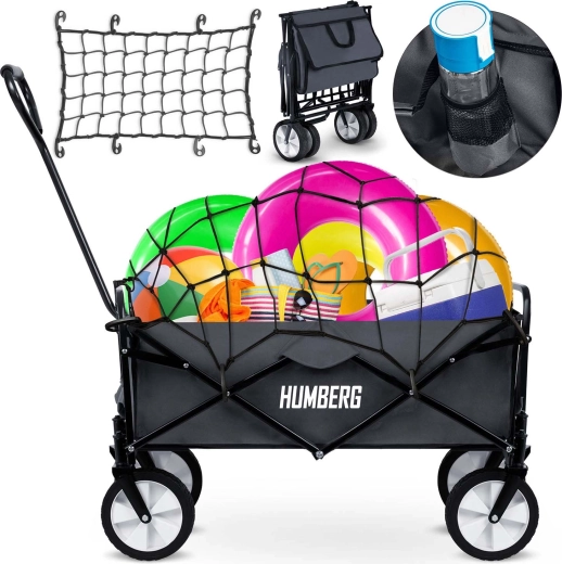 Zložljiv transportni voziček z zaščitno mrežo 80 l HUMBERG