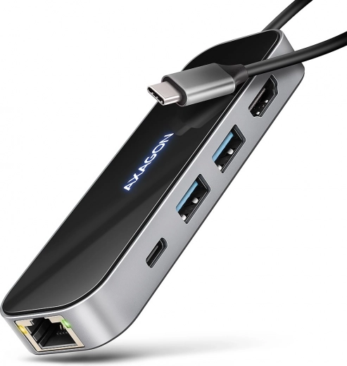 Večvratni USB-C hub 6-v-1 s HDMI 4K/60 Hz, GLAN in PD 100 W