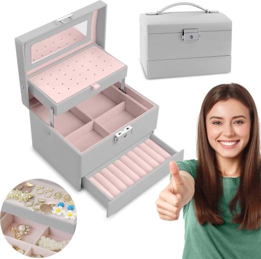 Škatlica za nakit MASSIDO MS-704 – siva