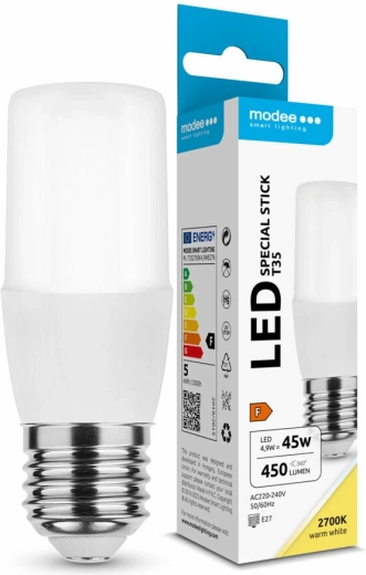 Modee Lighting LED žarnica Special Stick T35 4,9 W E27 toplo bela 450 lm
