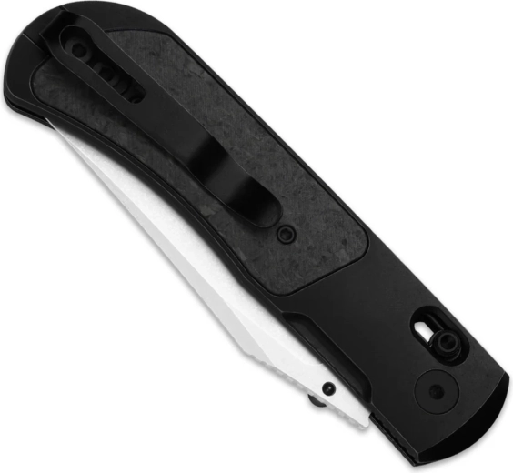 Titanium handle with carbon inlay and deep carry clip
