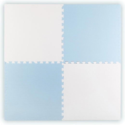 Velika penasta podloga puzzle RICOKIDS 60 × 60 cm, 4 deli, modro-bela