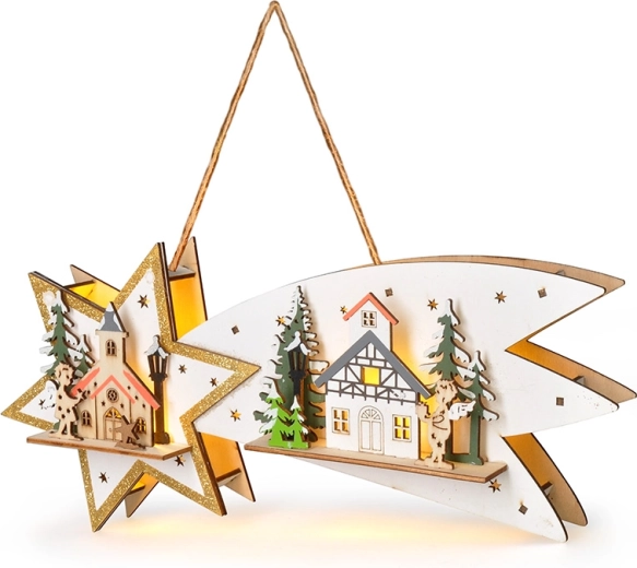 Wooden decoration with easy hanging