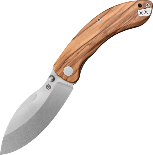 Petrified Fish Zonda pocket knife 9.5 cm, stonewash, olive wood