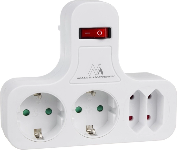 Vtičnični razdelilec s stikalom tip F (Schuko) – 4 vtičnice