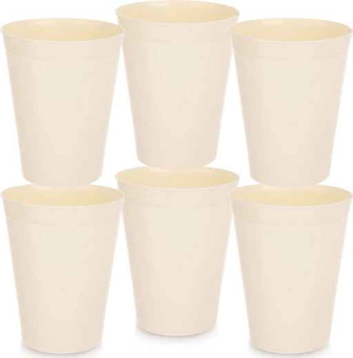 Kremasti plastični kozarci SANDY 300 ml – komplet 6 kosov
