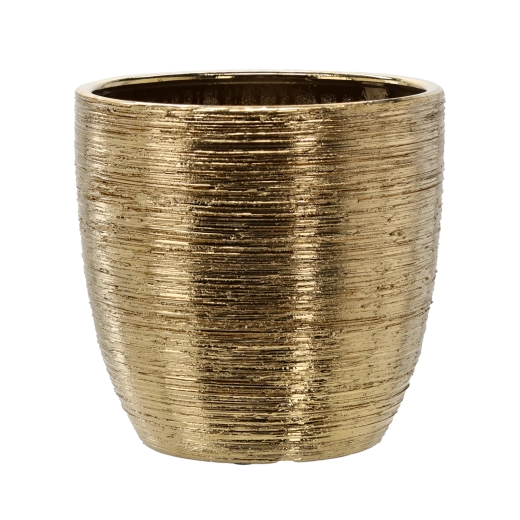 Keramični okrasni lonec za rože 30 × 30 × 29,5 cm, zlati