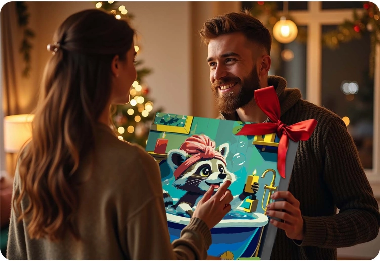 Končana slika kot dekoracija in darilo