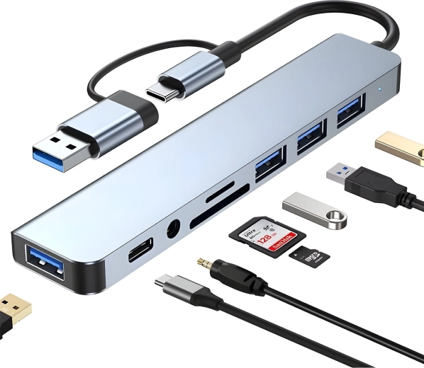 USB-C razdelilnik 8 v 1 z LAN-om in izhodom 4K