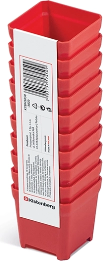 Komplet plastičnih škatel za orodje 5 × 5 × 5 cm, rdeča (10 kosov) TAGER