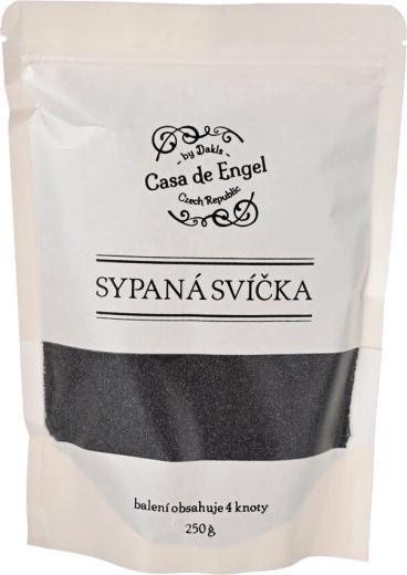 Črni sipani vosek za izdelavo sveč s 4 stenji (250 g)
