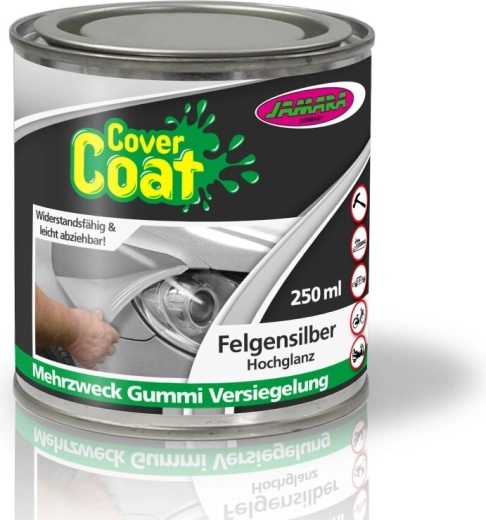 Cover Coat tekoča guma za platišča srebrna, visok sijaj 250 ml