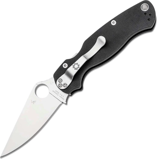 Spyderco Para Military 2 žepni nož za levičarje, 8,7 cm, satin, črn G10